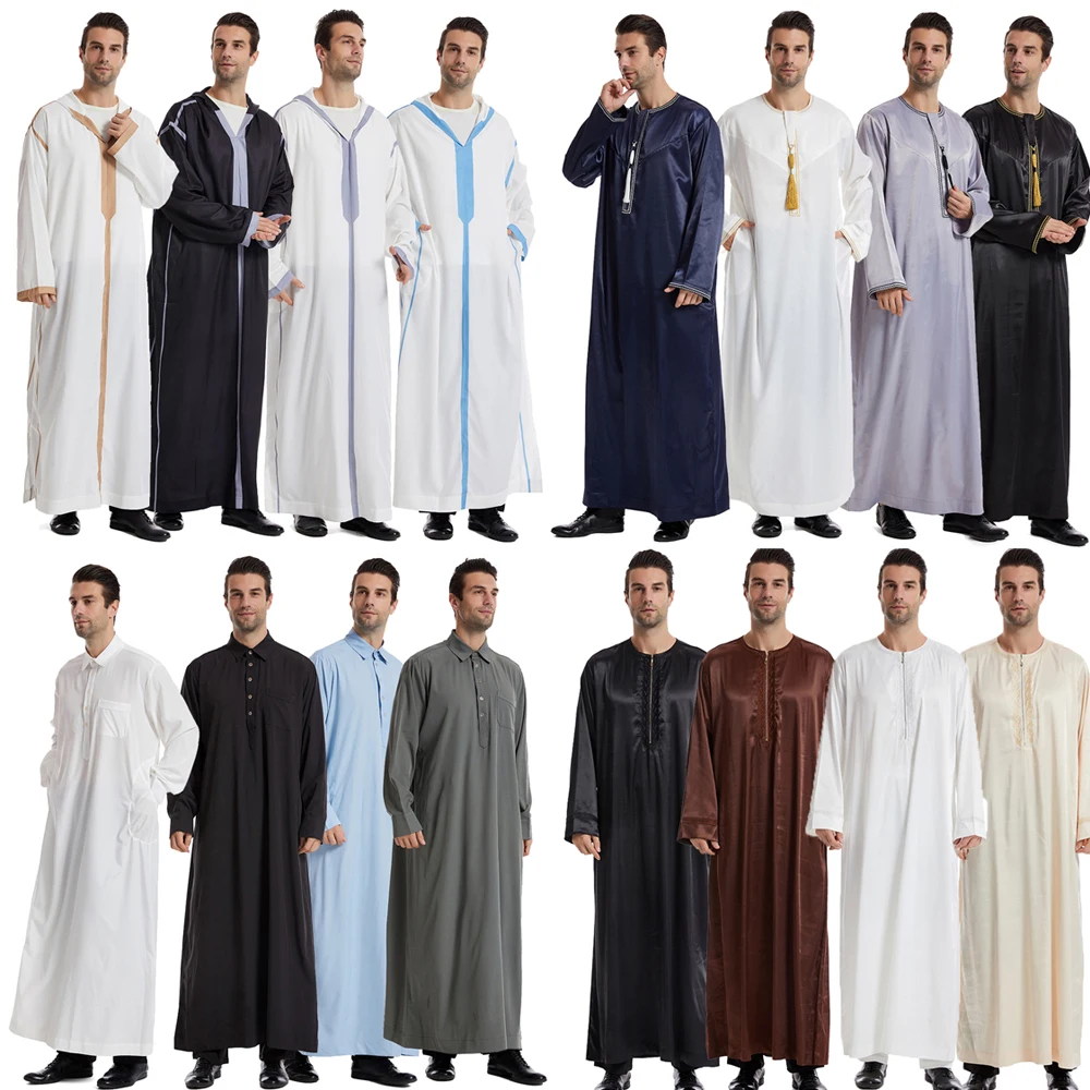 

Dubai Saudi Abaya Men Muslim Jubba Thobe Dress Eid Hooded Turkey Arab Robe Kaftan Islamic Clothing Caftan Middle Eastern Abayas