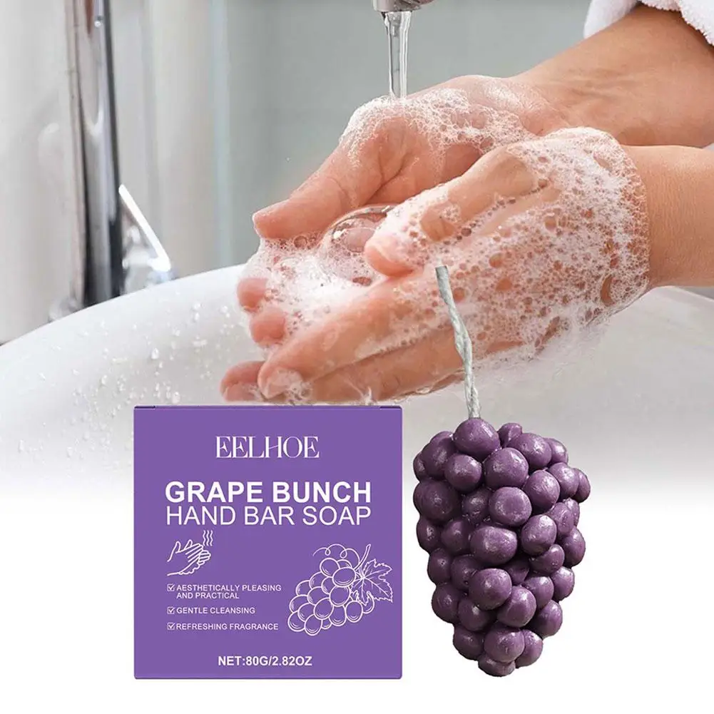 1Set Grape Bundle Shaped Soap Grape Skewer Shaped Soap Handmade Grape Skewer Shaped Soap Decorative Hand Wash and Bath Soap