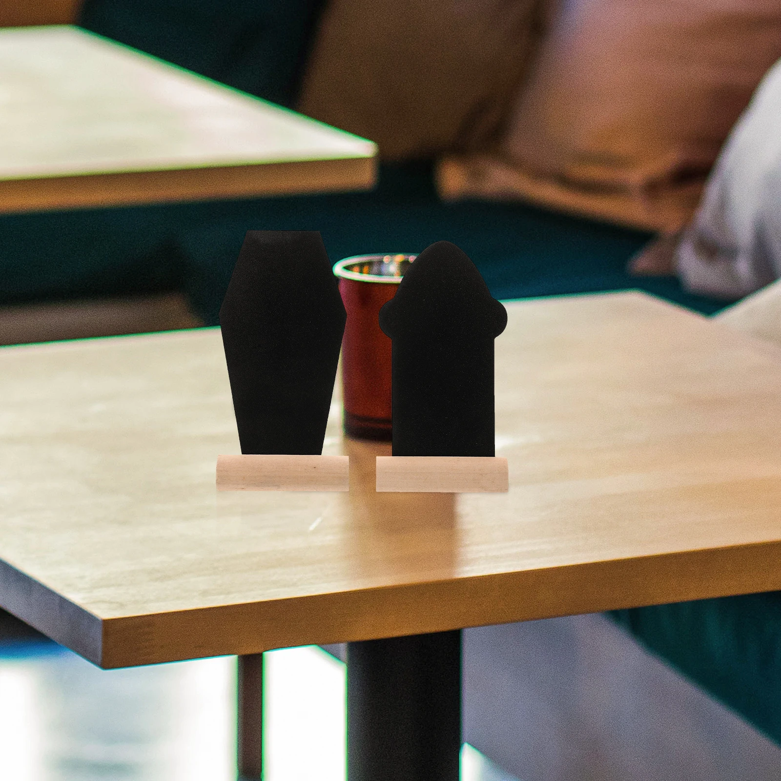 

2Pcs Portable Standing Mini Blackboards Multifunctional Price Boards Message Display Boards Desktop Decor for Restaurant Menu