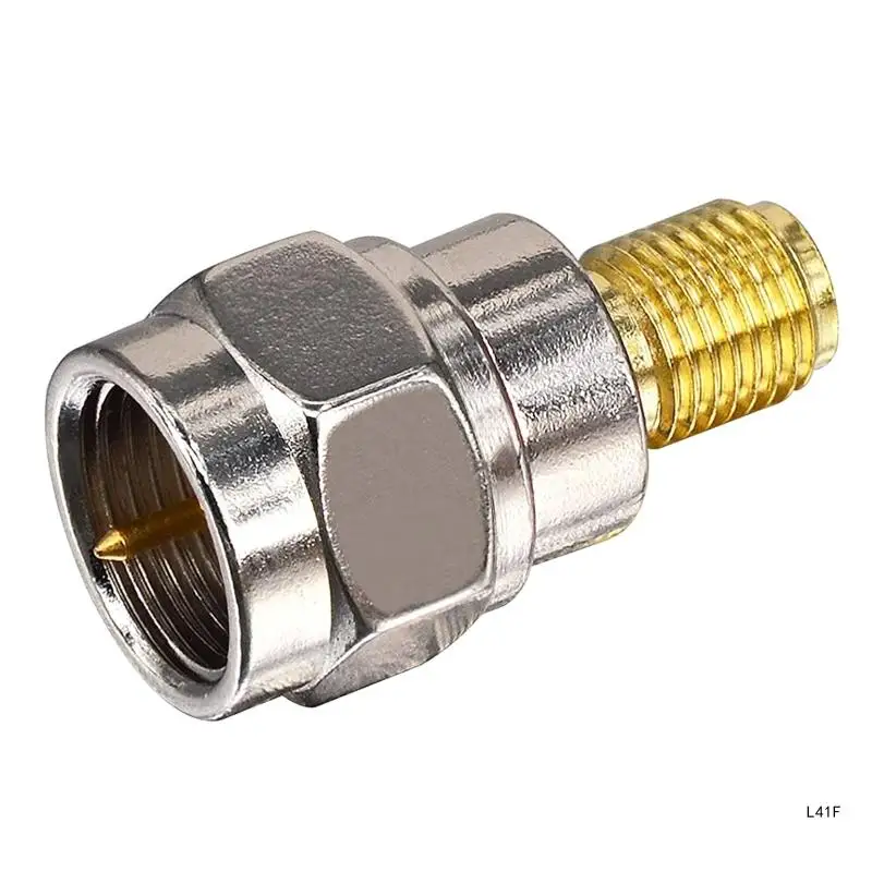 F Male to SMA Female Plug F to SMA Gold Plated Brass Straight Coaxial RF