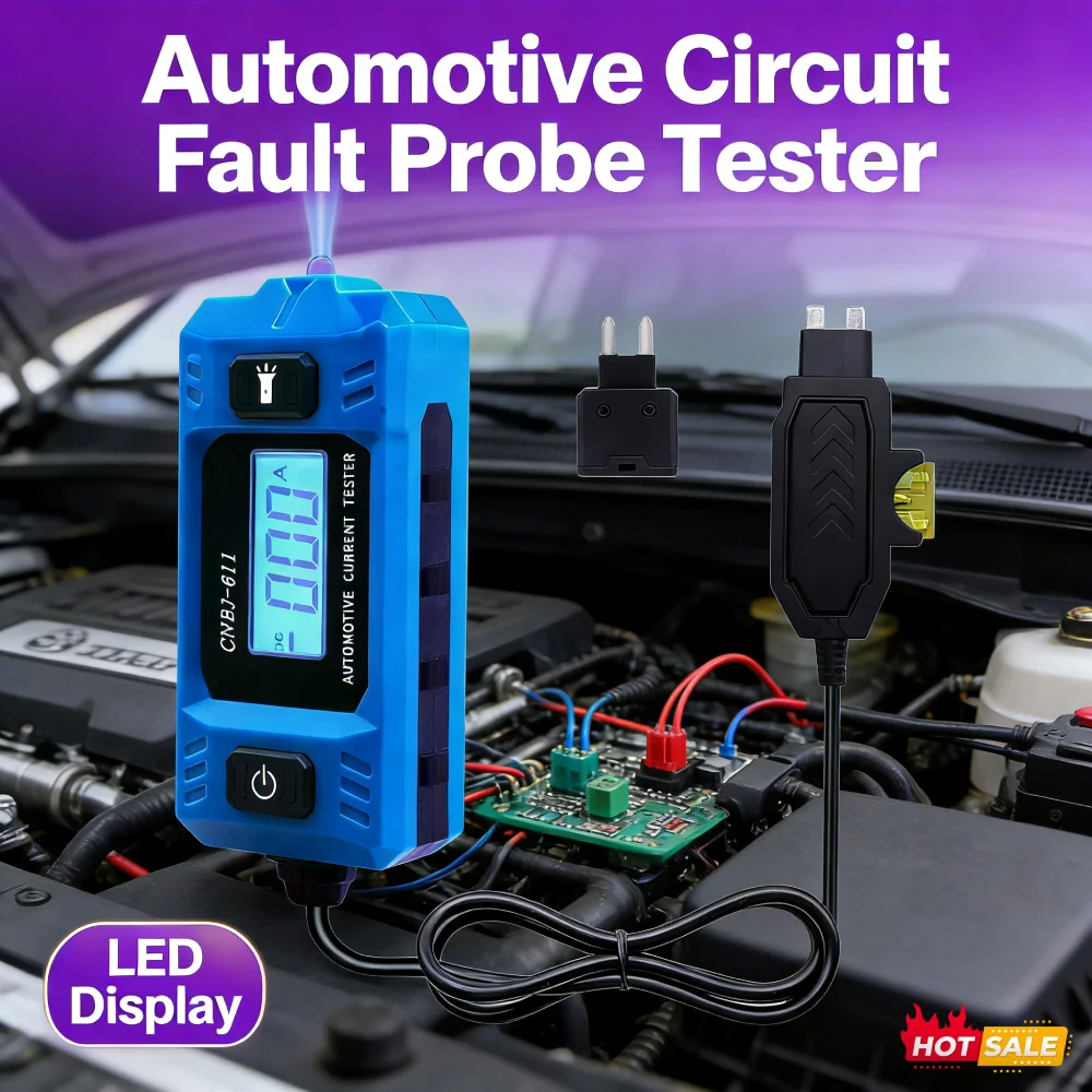 

Car Electrical Circuit Fault Probe Tester 20A 48V LCD Display Relay Fuse Blade Checker Auto Diagnostics Repair Tool with Light