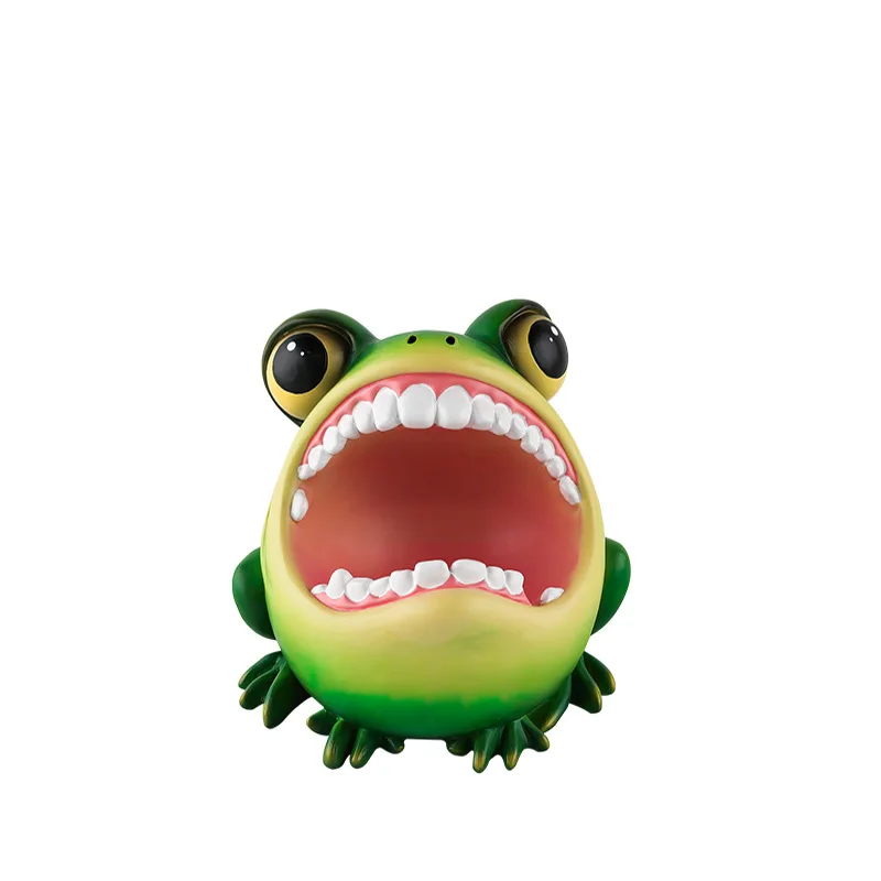 Creative Cute Cartoon Frog Resin Ashtray Ornament Desktop Decoration for Home Office Tabletop Outside Patio Outdoor Balcony