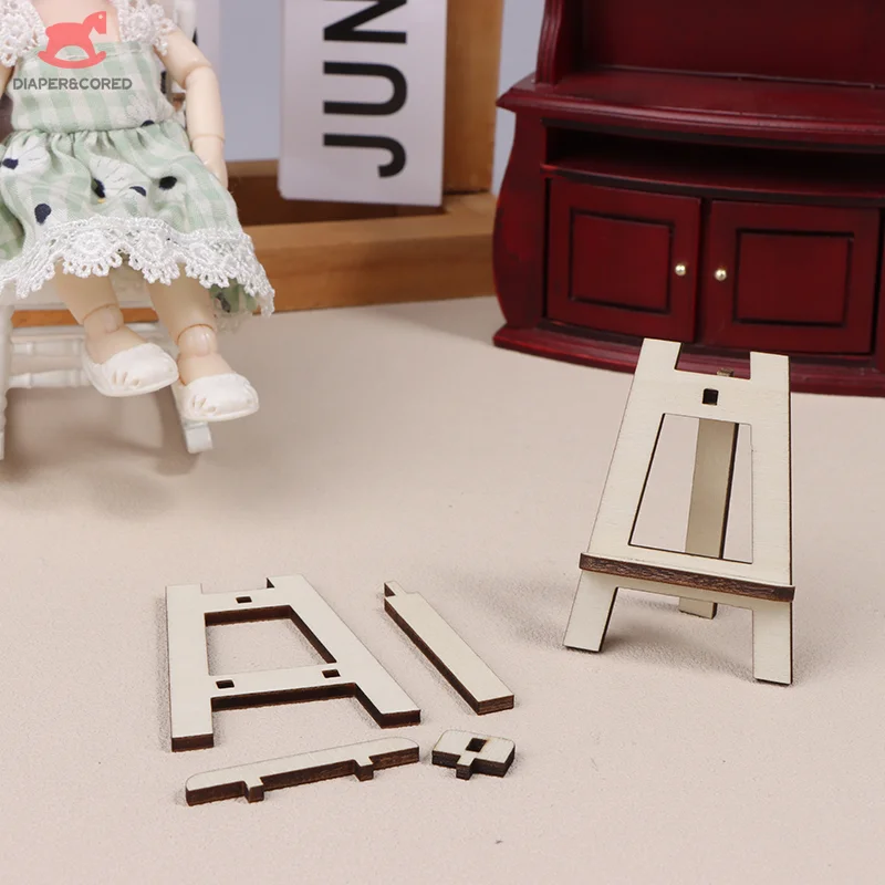 

1:12 Dollhouse Miniature Oil Painting Drawing Board Easel Model DIY Gallery Props Decor Ornaments Accessories Toys