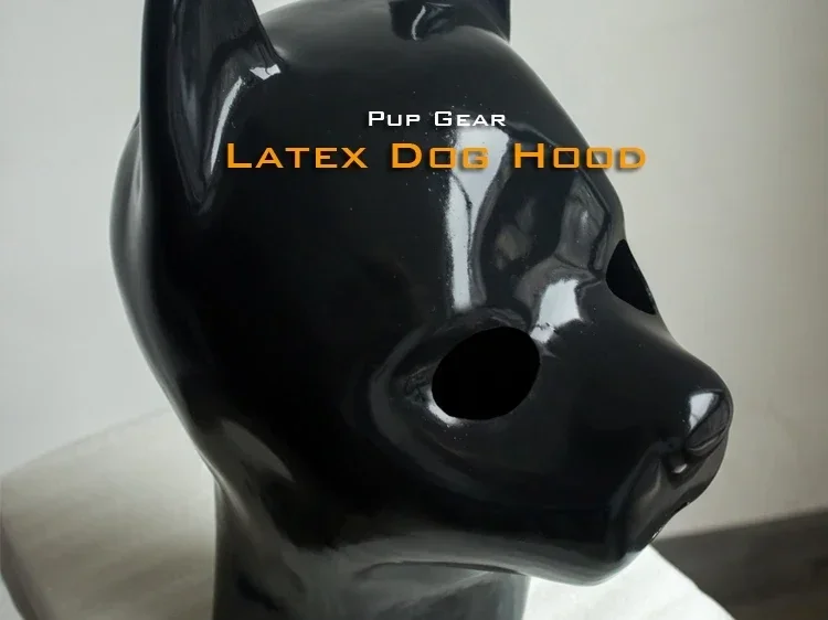 (FErubber 06) 100% Natural Rubber Latex One Piece Head Dog Cover SM Fetish Headhood Crossdressing Catsuit Full Body Zentai Suit