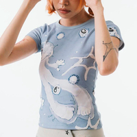 Summer Women T-Shirt cartoon Streetwear Printing Gothic Harajuku Graphic Cool Girl T-shirt Vintage Crop Tops Wome clothes tops
