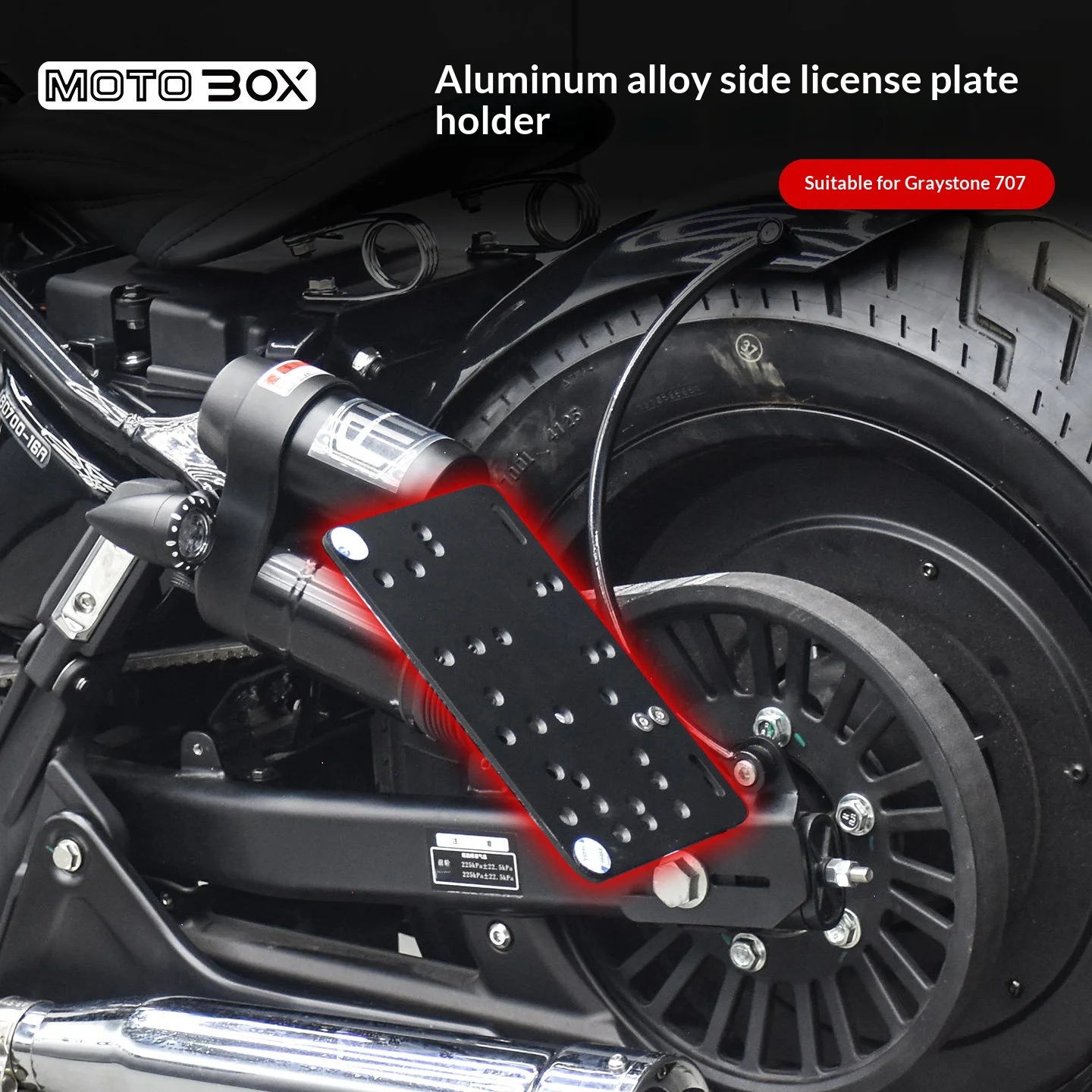 【Premium】For Greystone 707 modified left license plate bracket retro aluminum alloy license plate frame side bracket special acc