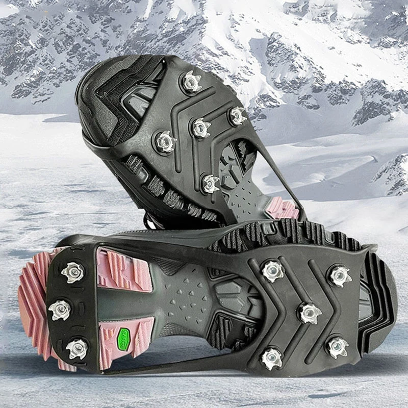 Ice Grippers For Shoes 2025 Upgraded Snow Cleats For Shoes And Boots Ice Snow Winter Hiking Climbing Ice Fishing