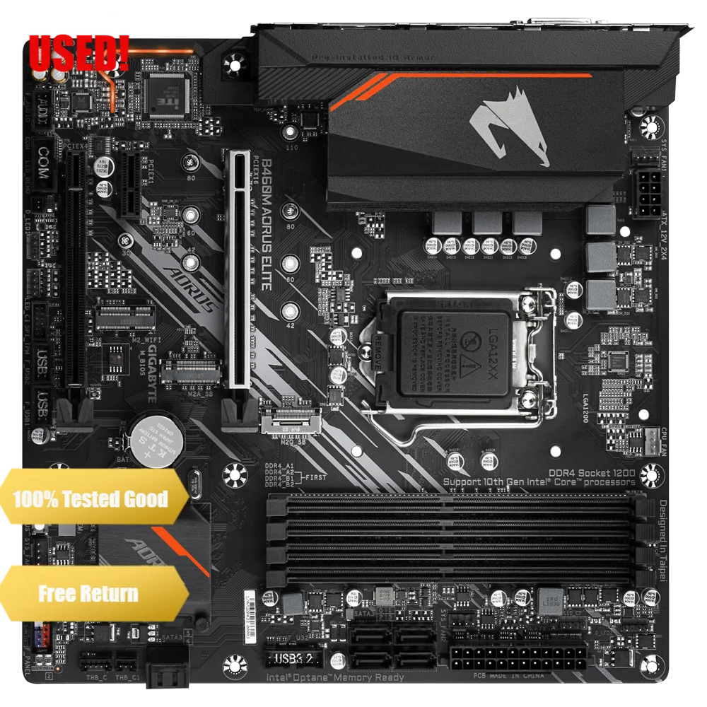 Imagem -02 - Gigabyte-ga B460m Aorus Elite Motherboard Micro-atx Intel B460 Ddr4 M.2 Suporte 128g Lga 1200 Cpu Motherboard