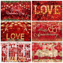 Valentine's Day Backdrop Mother's Day Rose Lover Red Love Heart Romantic Valentine Wedding Portrait Photography Background Decor