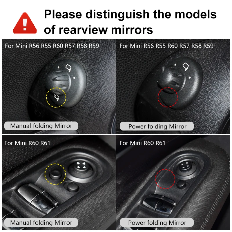 Car Rearview Mirror Housing Shell For Mini Cooper R55 R56 R57 R58 R59 R60 R61 ABS Car Mirror Exterior Decorative Accessories