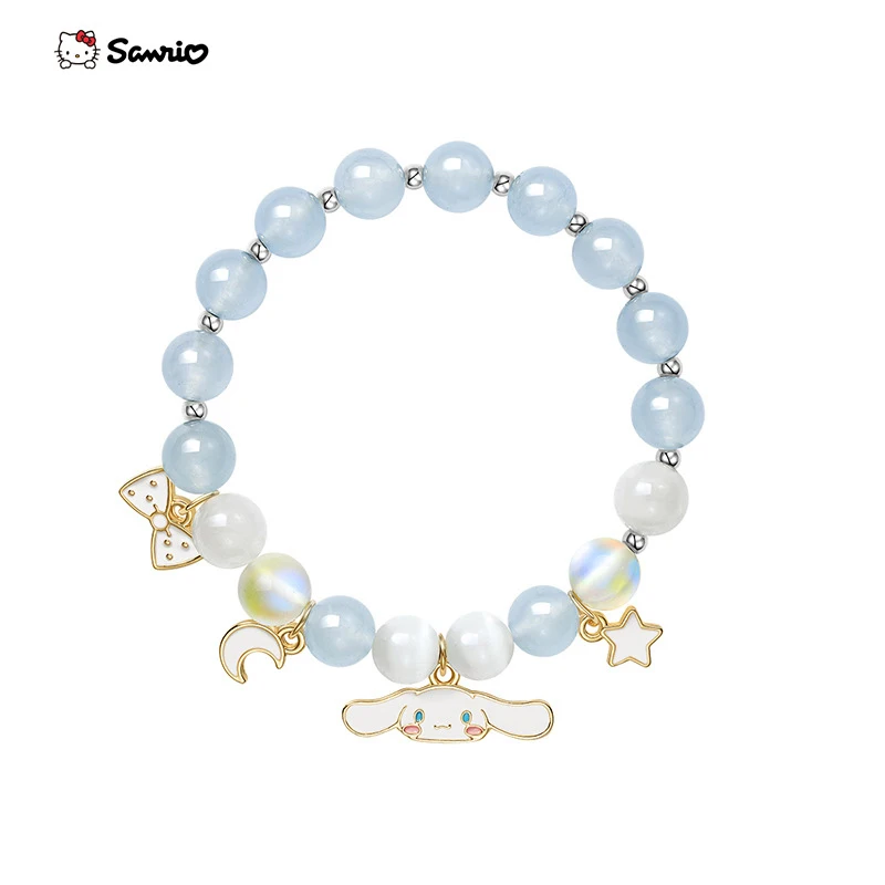 Sanrio Cnnamoroll Crystal Bracelet Female Jade Guigou Jewelry Student Girlfriends Birthday Gift Gift Box Bracelet Gifts For Girl