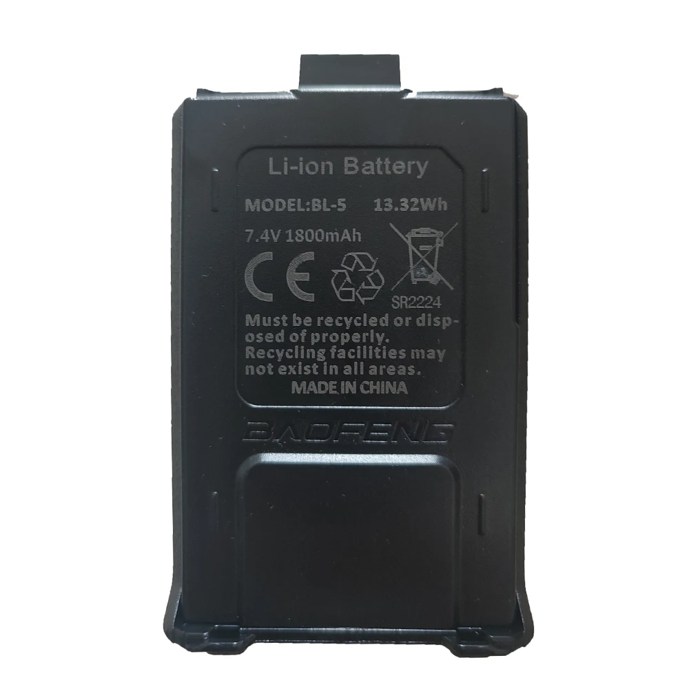 BL-5 BAOFENG oryginalny UV-5R akumulator litowo-jonowy 1800mAh 7.4V kompatybilny z Walkie Talkie UV5RT BF-F8 + UV-5RA radioodbiorniki do holowania UV5R