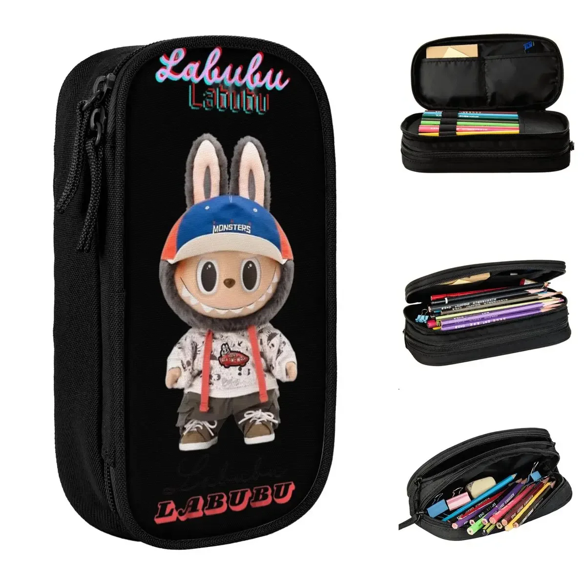 

Cute Monster LABUBU Pencil Cases Creative Pen Pencil Bags Student Big Capacity Students School Gift Pencilcases