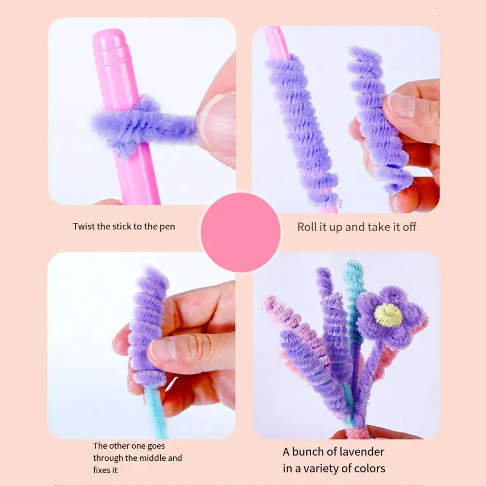 High-quality Plush Toys 100pcs Colorful Pipe Cleaners Craft Kit Flexible Chenille Stems for Kids Diy Projects for Handicraft