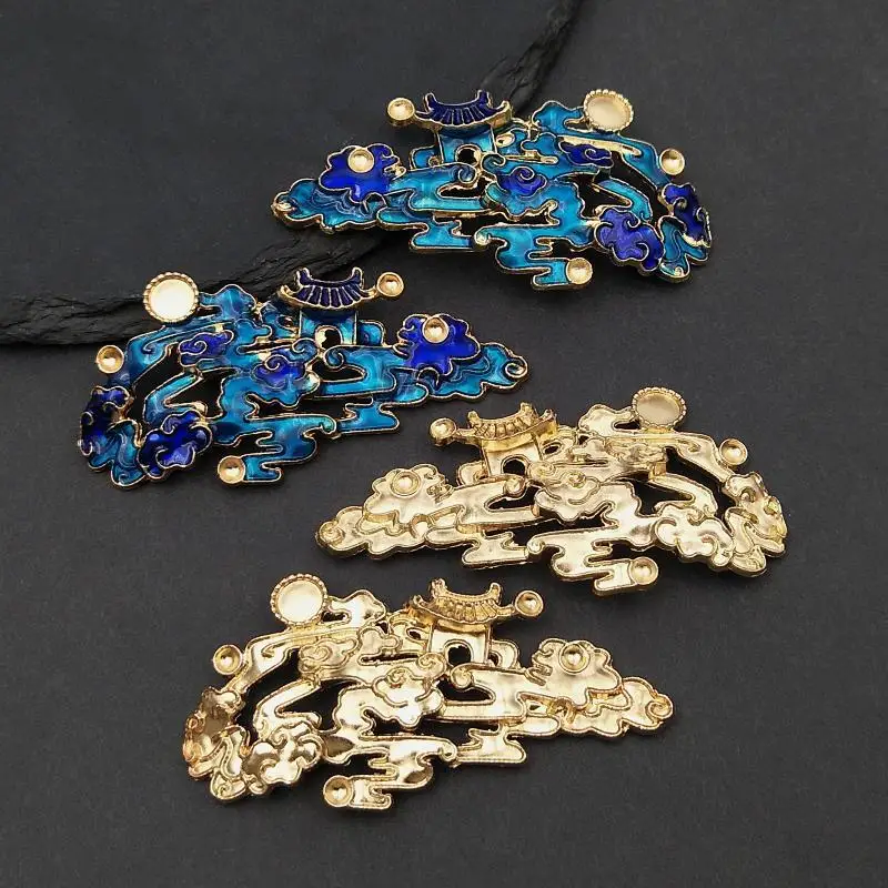 

Перегородчатая эмаль, благоприятные облачные украшения, 10 шт., оптовая продажа, эмалированные ретро-шпильки, украшения, аксессуары «сделай сам»