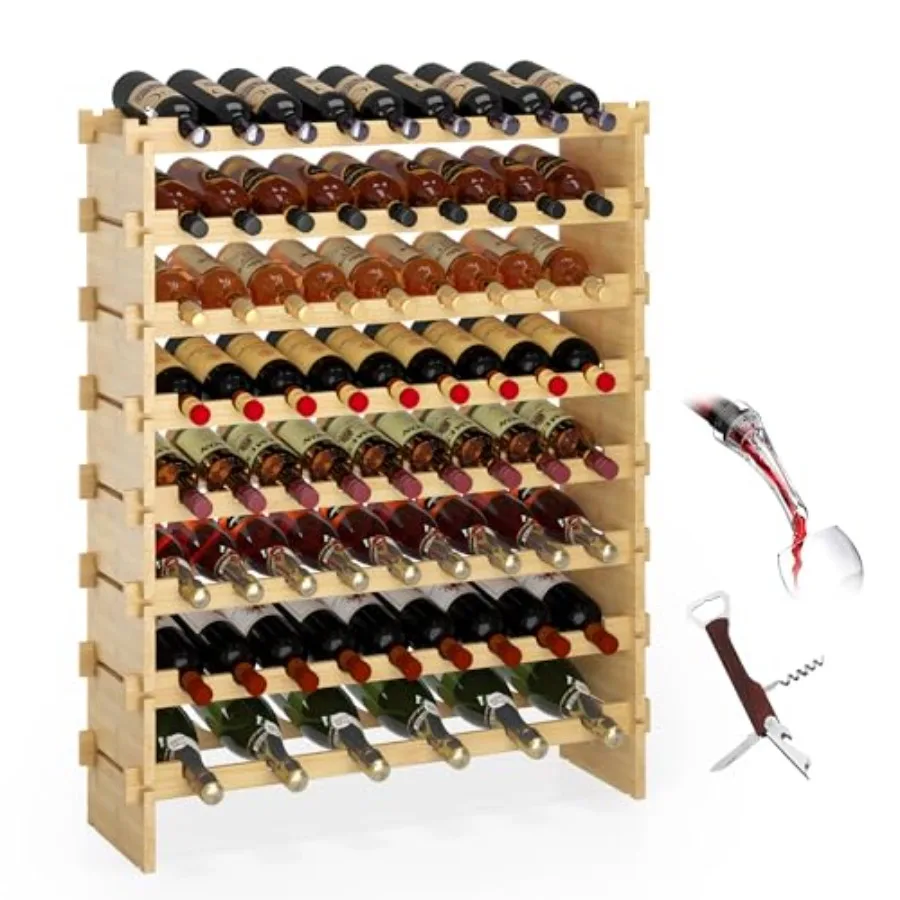 

Wine Rack Freestanding Floor Bamboo Stackable Wine Storage Racks Wall Mounted Modular Wine Bottle Stand Holder Display Shelf fo