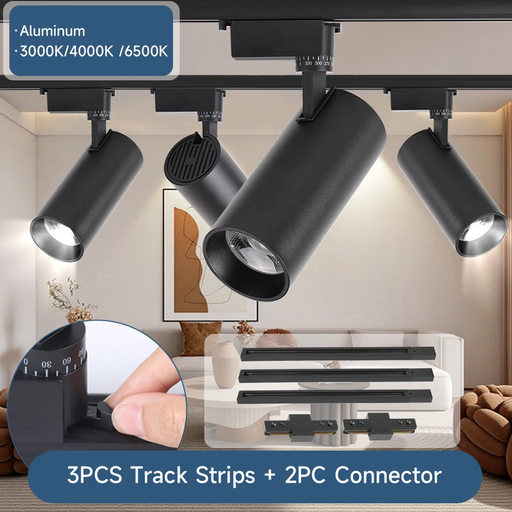 Track lights with Scales Set Spot Led Lighting Ceiling Rail Track Lamp Spotlight Bedroom Lighting Clothing Shop Home Rail lights