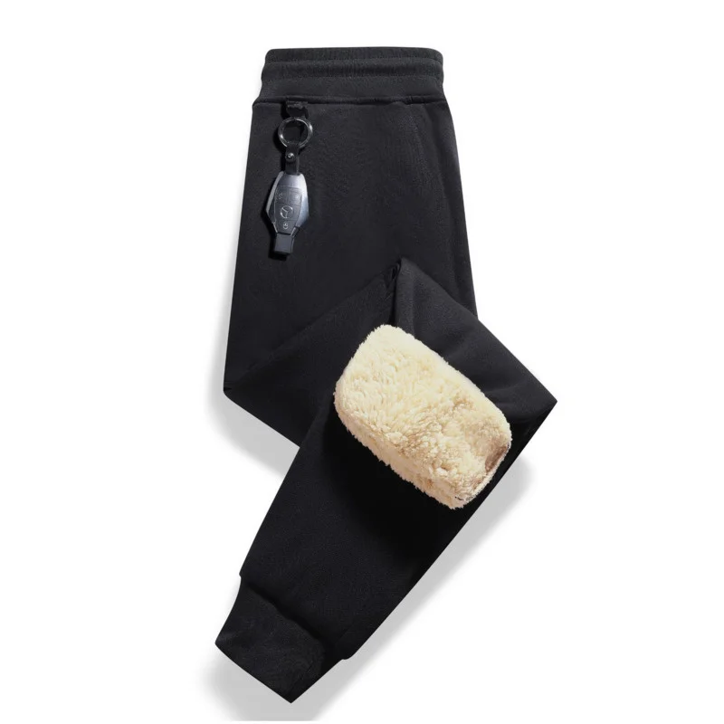 Grand pantalon de sport épais en peluche pour homme, vêtement de protection en cachemire d'agneau thermique, décontracté et ample, collection hiver 2022