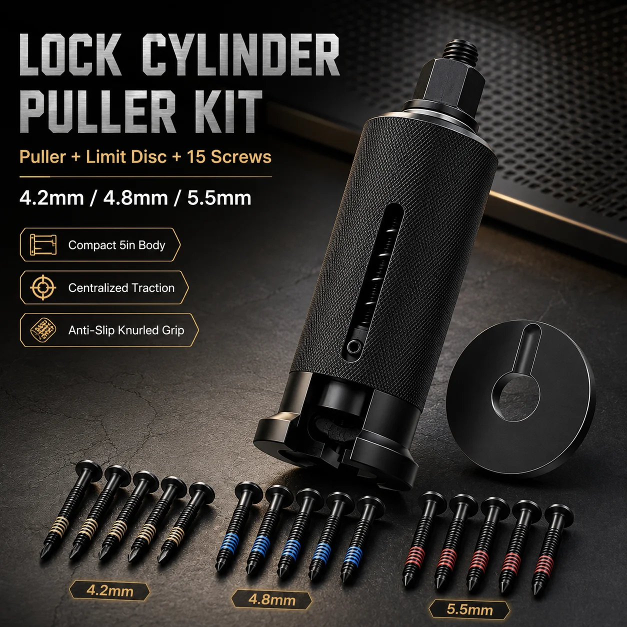 SIHAO Stainless Steel Lock Cylinder Puller Professional Locksmith Nail & Screw Extractor Remover Tool for Lock Cylinder Removal