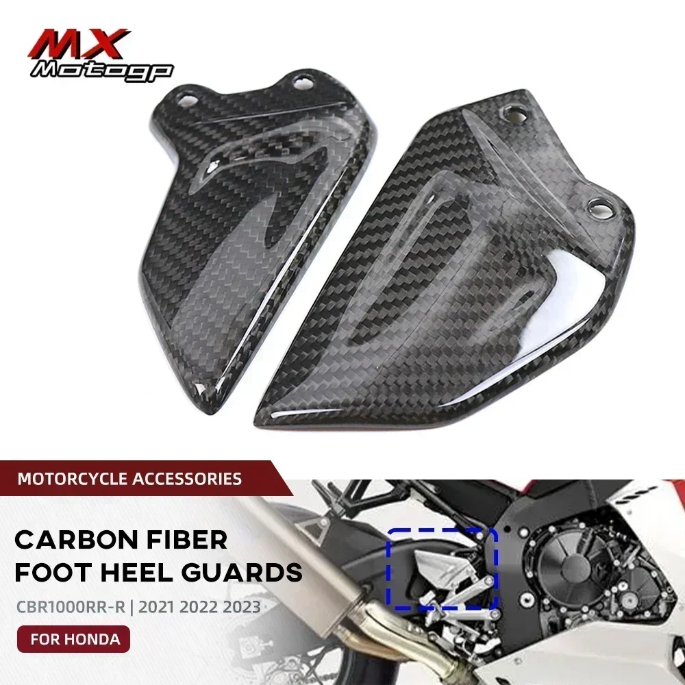 100% Carbon Fiber Heel Guards For HONDA CBR1000RR-R CBR 1000RR-R 2021 2023 2024 Motorcycle Rear Foot Wing Protector Accessories