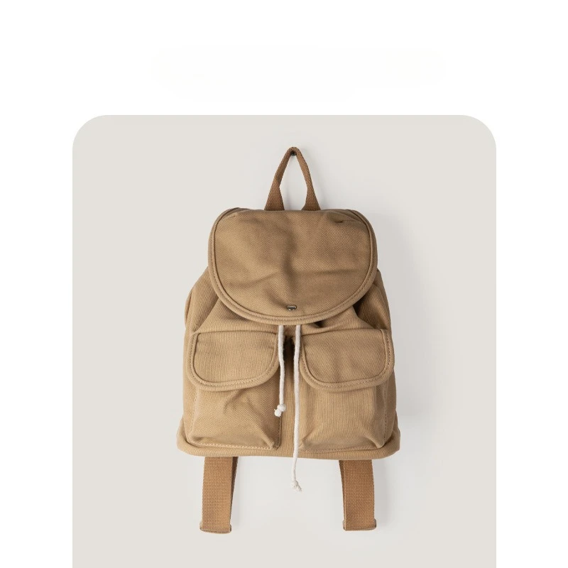 New Japanese and Korean Backpack Women's Versatile Commuting Canvas Bag Niche Design Student Large Capacity Backpack