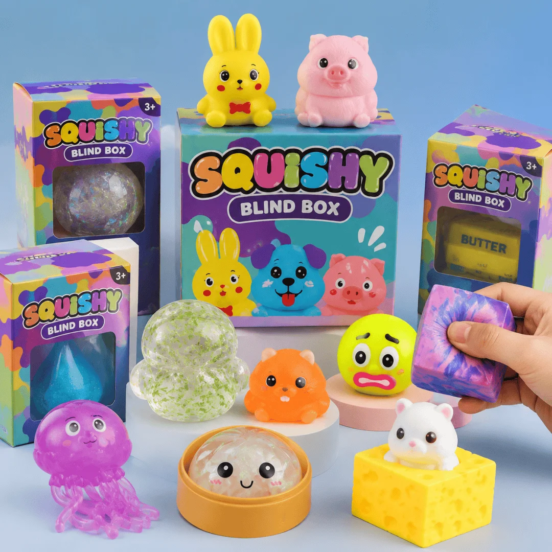 Student Desk Surprise Blind Box Fluffy Kitty Paw Squishy Mochi, Realistic Strawberry Snack Fidget Toy, Wholesale Bulk Squeeze Toy