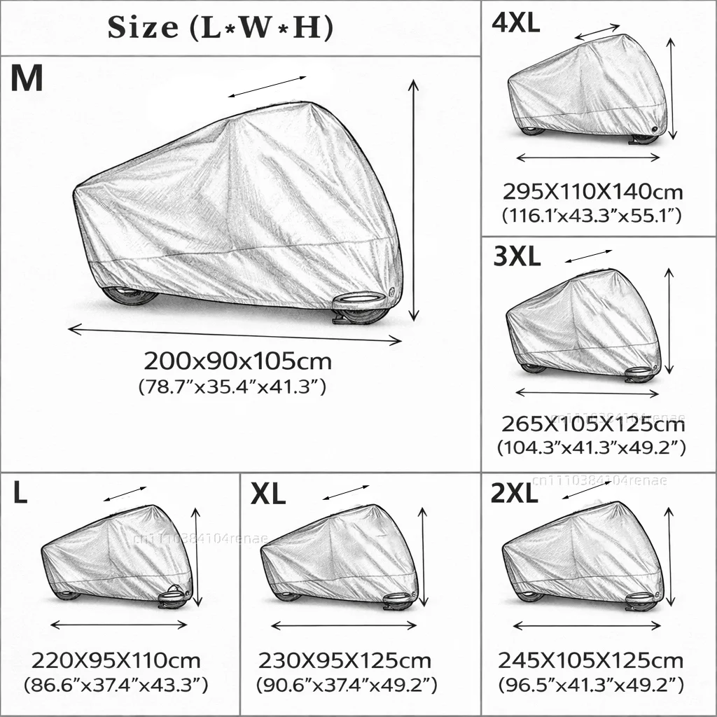 For Benelli Leoncino 500/LeonineX 190T Motorcycle Cover Waterproof Dustproof UV Protection All Season