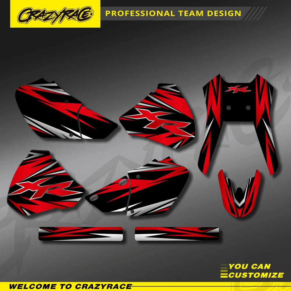 Motorcycle Stickers Graphics Background Decals Kit for Honda XR250 XR400 1996 -2001 2002 2003 2004 XR 250 400 Custom design