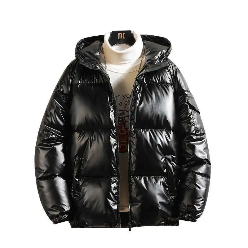 Veste en coton brillant à la mode pour femmes automne et hiver veste en coton matelassé à capuche détachable