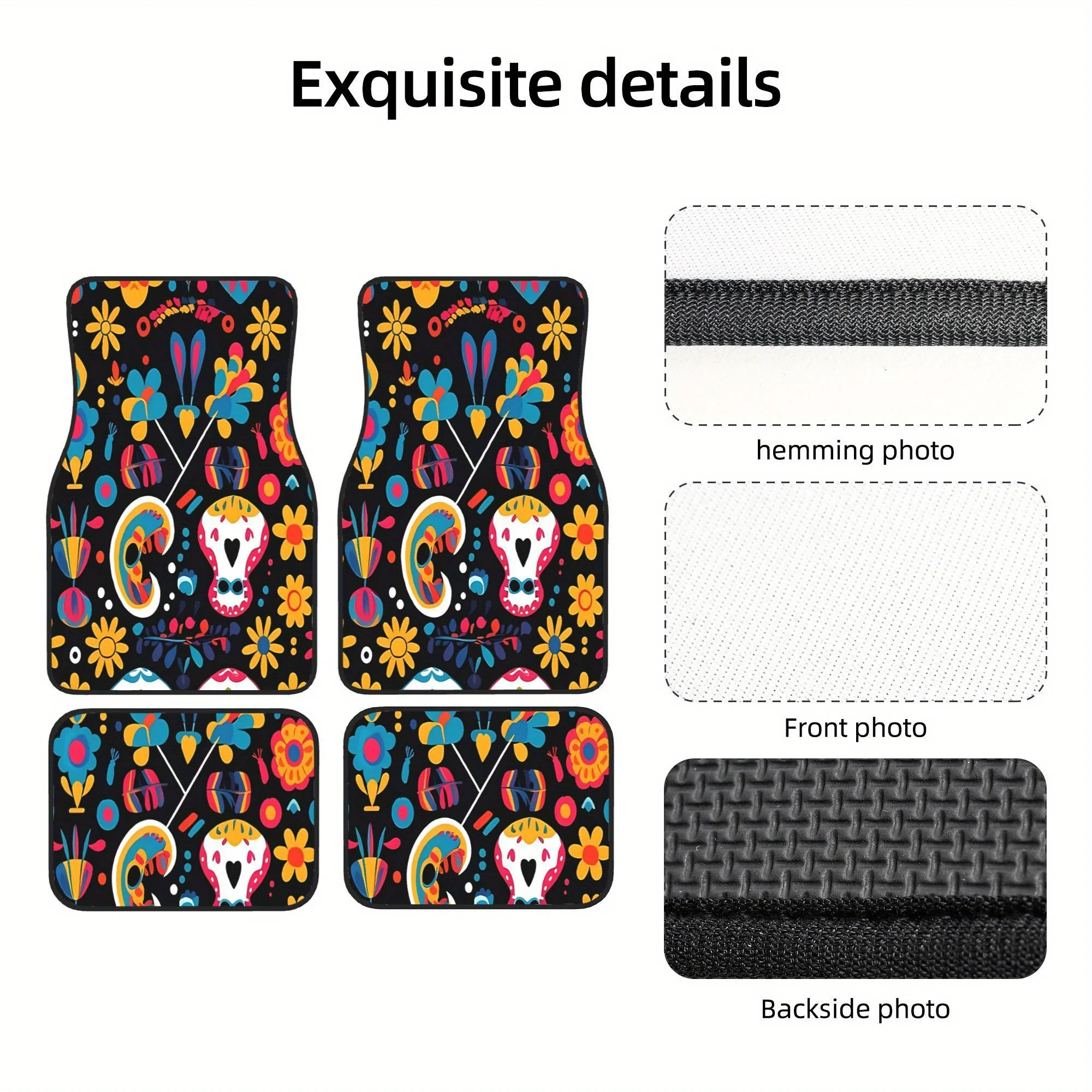 Colorful Fantasy Pattern Four-piece Floor Mat Set(Orange, Blue, Red, White, Green, Turquoise)- Gorgeous, Simple And Elegant, Enh