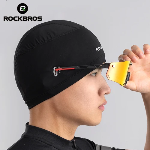 Imagen 1 del producto ROCKBROS-gorro de ciclismo para hombre y mujer, pasamontañas con orificios para las gafas, Anti-uv, alta elasticidad, transpirable, Bandana reflectante