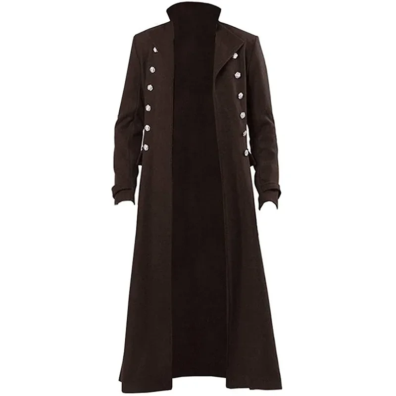 Men's Medieval Gothic Retro Mid-length Trench Coat