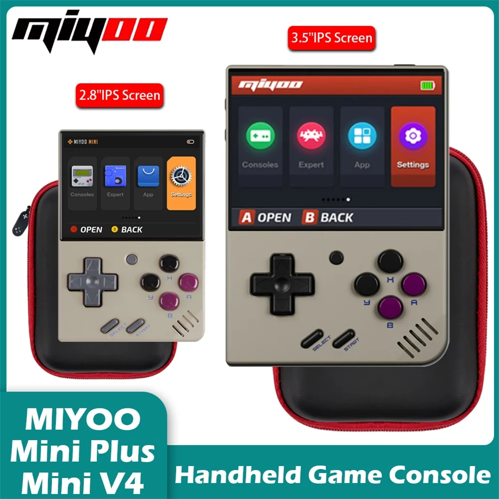 

MIYOO Mini Plus + V4 Combination Portable Retro Handheld Game Console 3.5/2.8''IPS Screen Classic Video Game Console Gaming Gift
