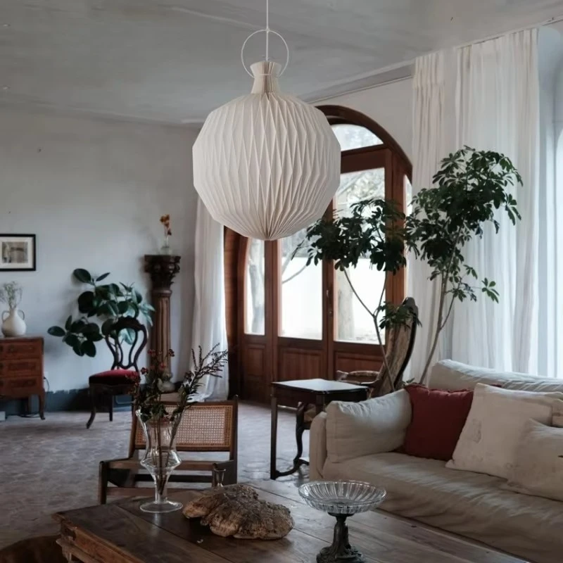 

New Origami Bedroom Retro Homestay Chandelier Children's Room Creative Living Room Bedroom Restaurant Home Pleated Chandelier