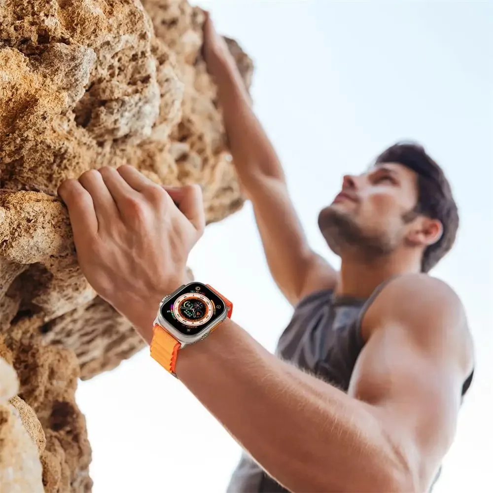 Alpine-Armbänder für Apple Watch Ultra 2 3 4, 44 mm, 40 mm, 49 mm, 46 mm, 45 mm, 41 mm, Nylon-Armband, iWatch Series 12, 11, SE, 8, 9, 10. – Detail 4