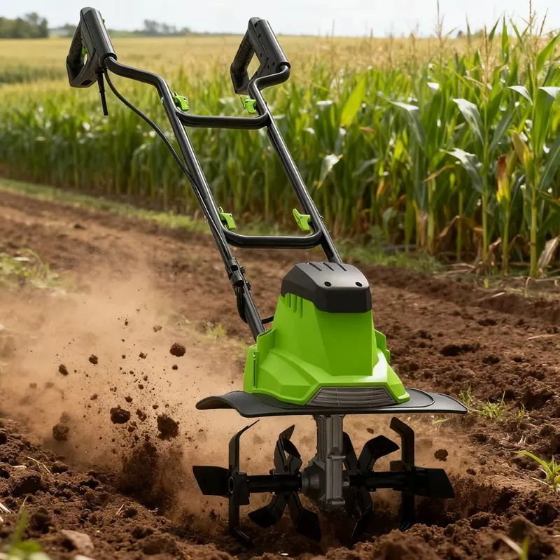 

Vertak 800W Corded Small Rotary Tiller 360mm Tilling Width with Foldable Handle Cultivator for Home Vegetable Garden &Small Yard