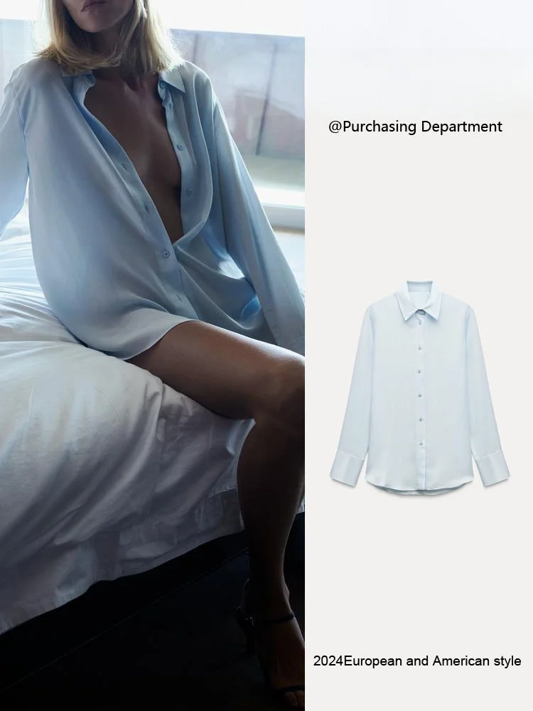 Nueva Csa de Manga Larga con Cuello  para Mujer, Estilo Casual Versátil, Hoada, para el Trabajo, Producción China, O...