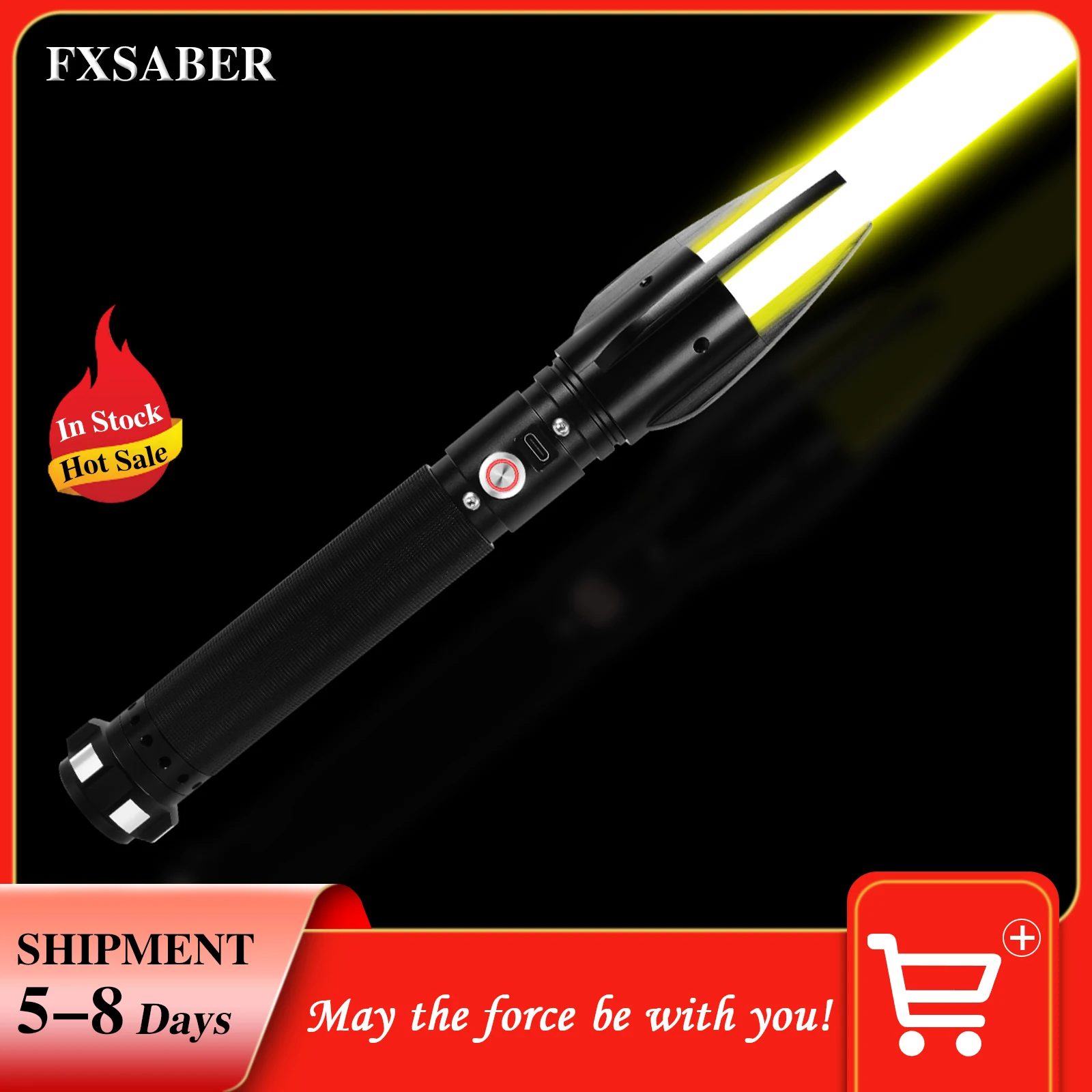 

FXSABER Colors Changing Metal hilt heavy dueling blade infinite color changing lightsaber with blaster lock up loud sound