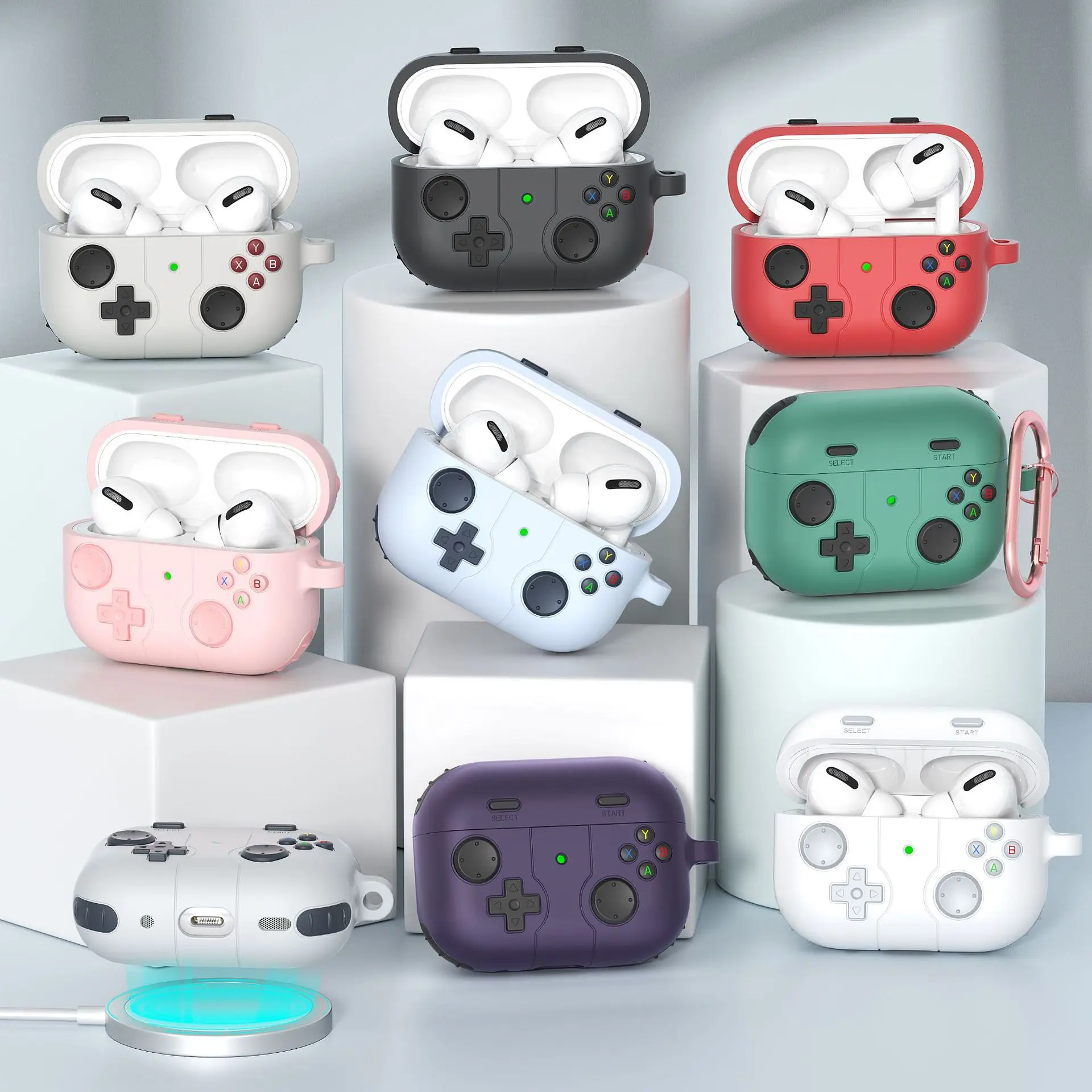 Fall für Airpods Pro 2 3D Gamepad Gameboy Kopfhörer Zubehör Soft Protector Fall Abdeckung für Airpods 1/