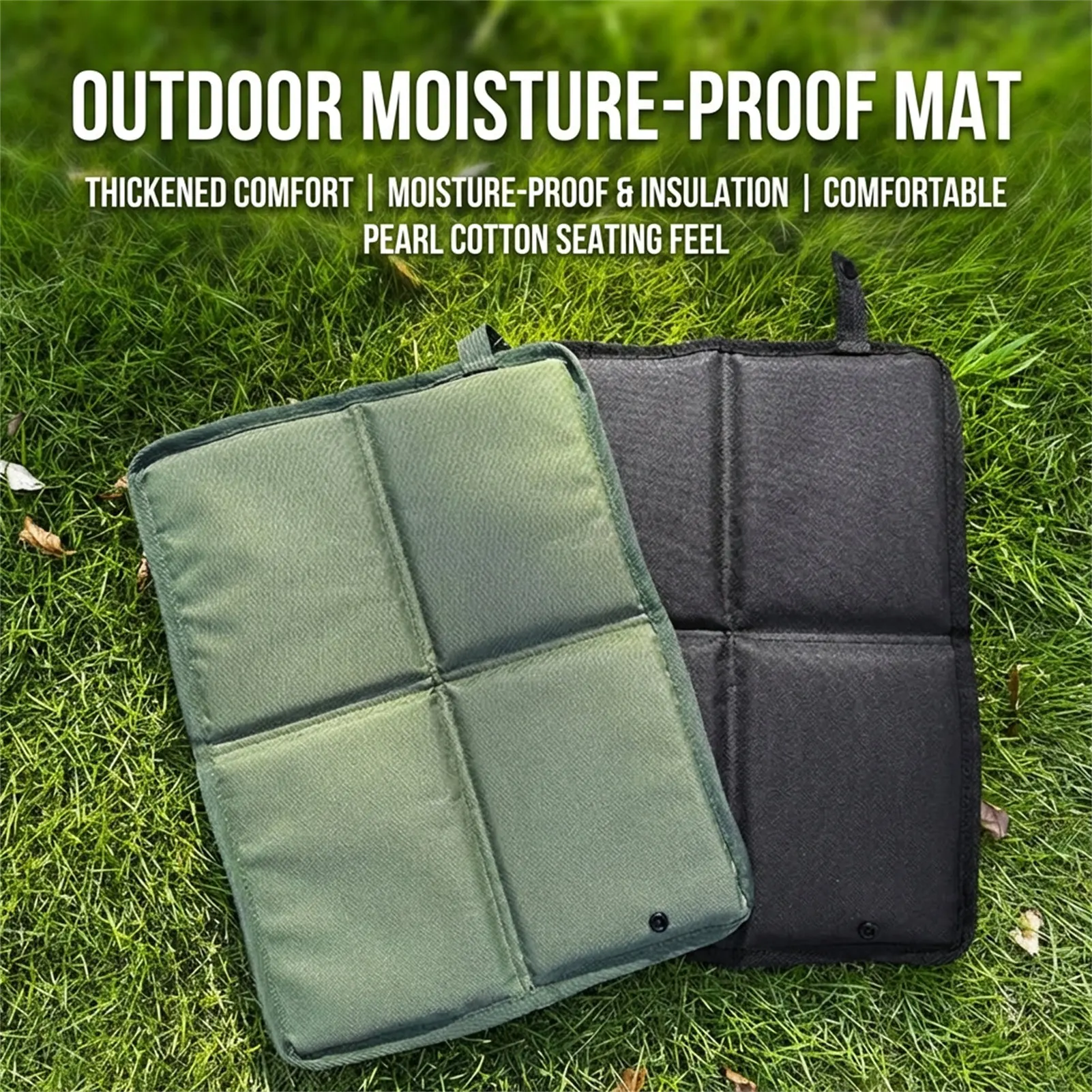 Almofada de Assento Dobrável em Tecido Oxford Impermeável e Reforçada para Camping, Caminhadas e Atividades ao Ar Livre