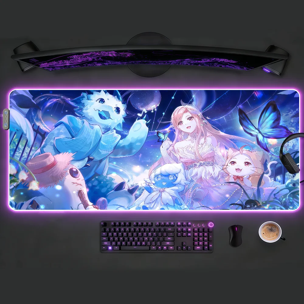 

Game Infinity Nikki Mouse Pad RGB LED Non-slip Desk Mat Rubber Gaming Accessories Large XXL Computer Office Keyboard carpet