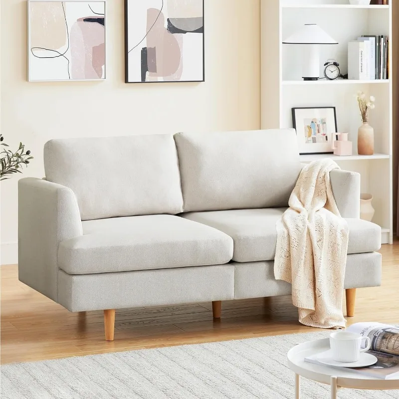 Loveseat 소파, 중앙 세기 모던 소형 소파, 작은 공간용 러브 시트, B 소파 소파, 2 인용 덮개 쿠션, 56 인치