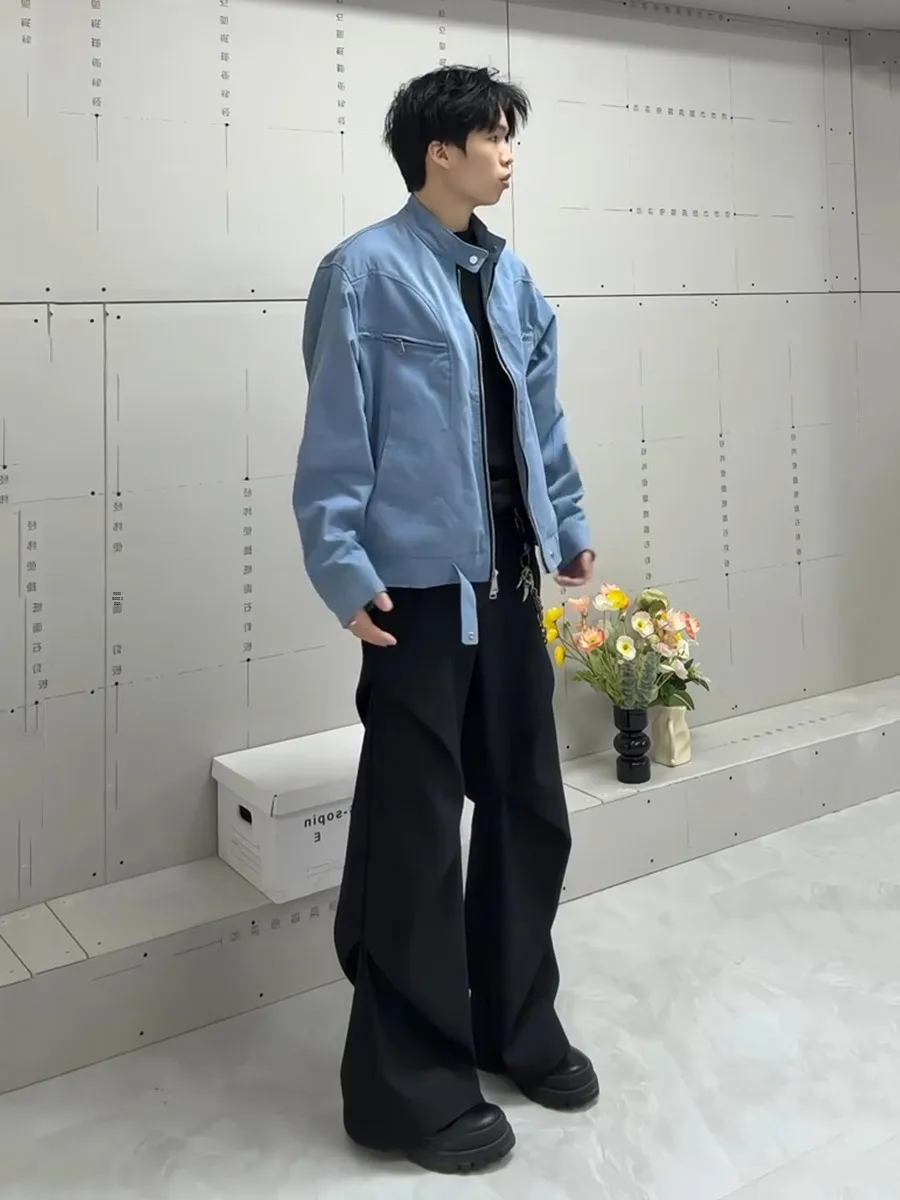 

Брюки Bla Pleated Knife с широкими штанинами, свободные, струящиеся, в стиле парашютиста, Cleanfit, расклешенные, прямые, длинные, весна-осень