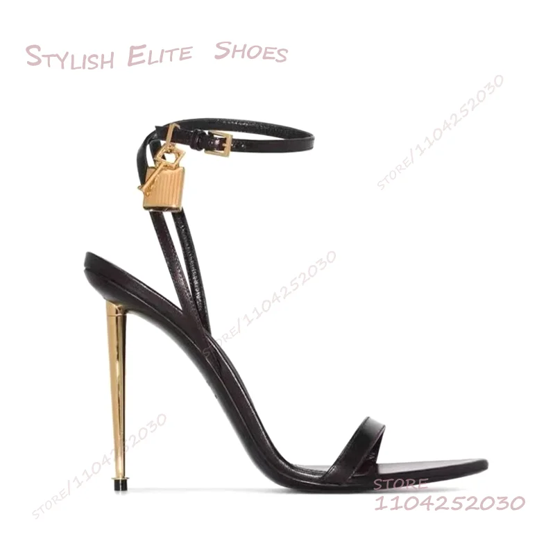 Золотые металлические сандалии на шпильке, женские черные кожаные туфли с леопардовым принтом и граффити на каблуке с пряжкой и открытым каблуком, пикантные простые офисные женские туфли
