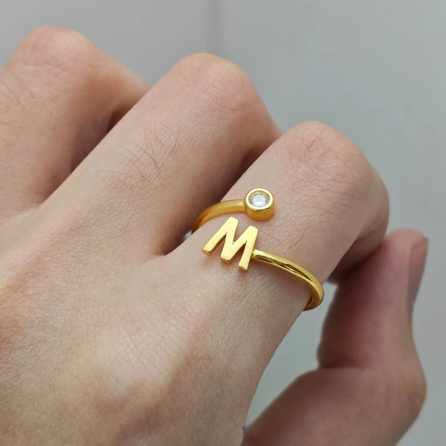 حلقة أولي مخصصة من DOREMI مع زركونيا مكعبة قابلة للتعديل بحجم مخصص للنساء #1