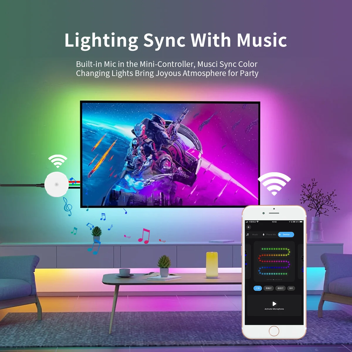 DC12V-24V WIFi Dream Color APP Controller WiFi Mini Fantasy Wireless Remote Control Light and Music C