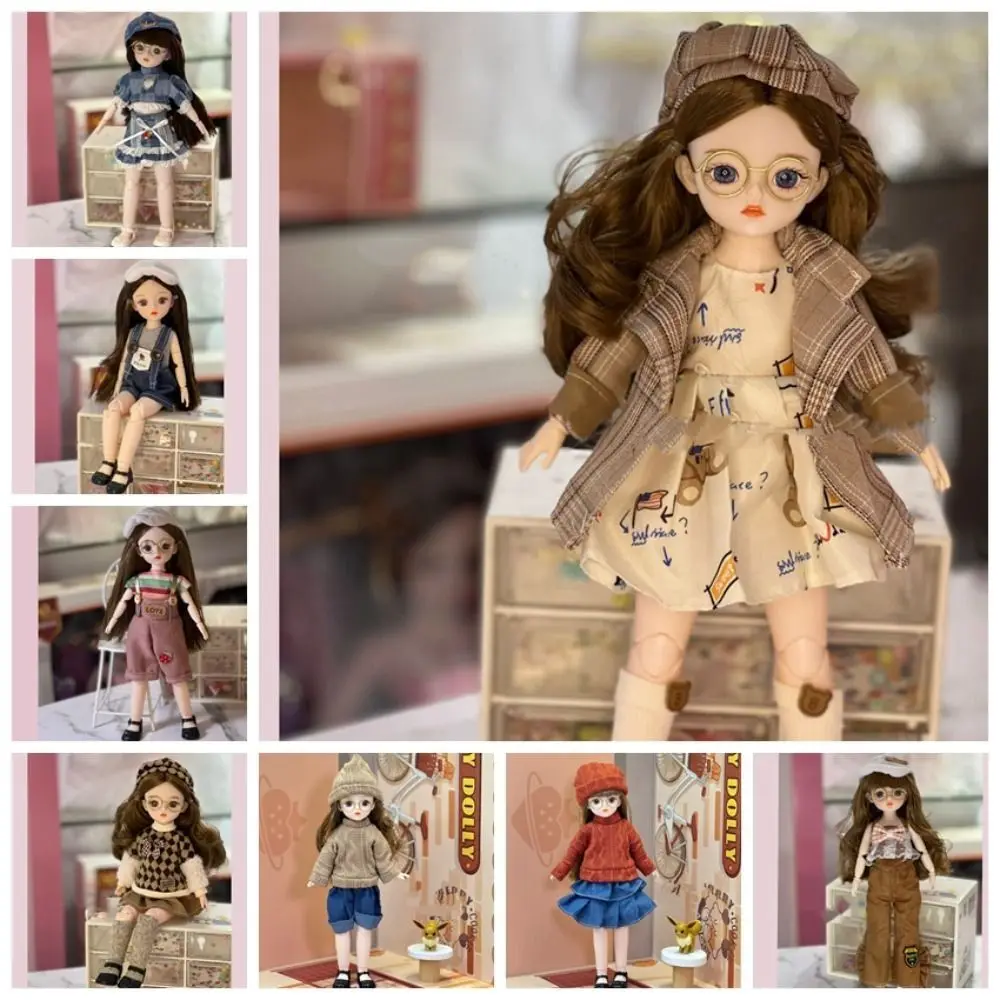 

Movable Big Eyes Princess BJD Doll Korean Makeup Look Thick Hair 30cm Bjd Doll Safe Plastic Sweet 1/6 BJD Doll Mini Girl Toy