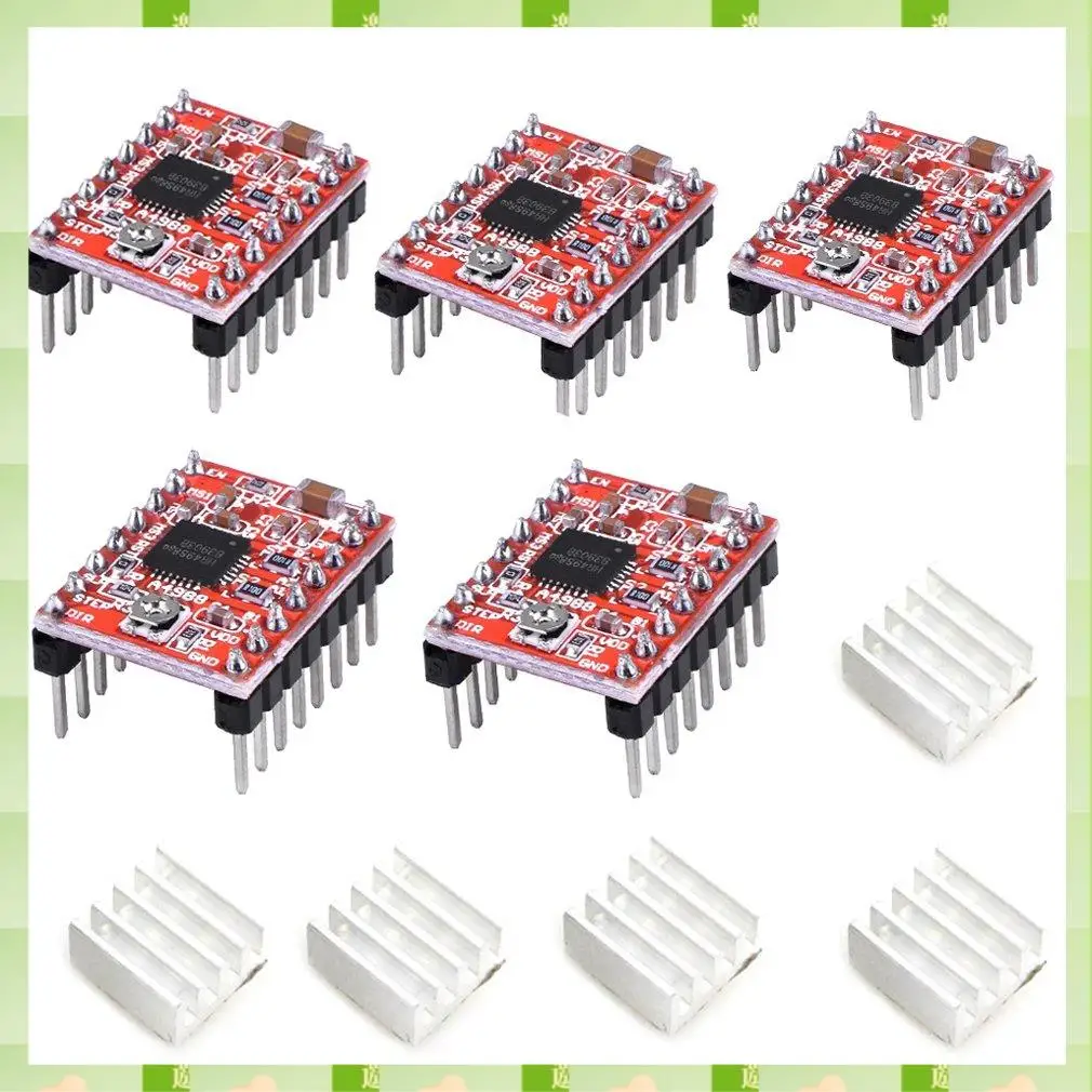 2025 5Pcs A4988 Stepstick Stepper Motor Driver Module With Heat Sink For 3D Printer Reprap Suitable,5Pcs A4988 Stepstick Stepper