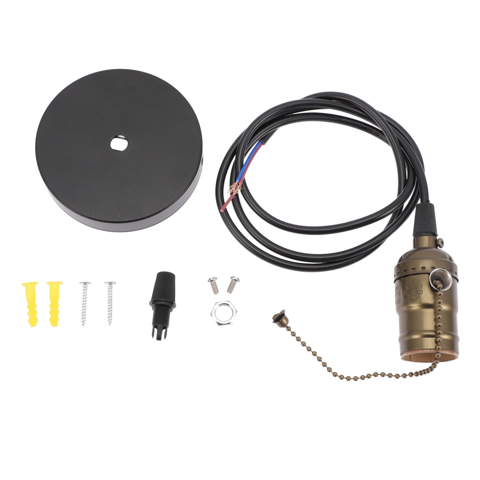 

Style Lamp Holder E27 Pendant Light Adapter Plastic Iron Base Warm Elegant Atmosphere for Living Room Ceiling Fixture