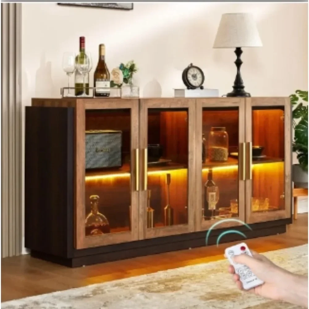 Sideboard Cabinet with Storage, An Ambiance-enhancing LED Strip, 64